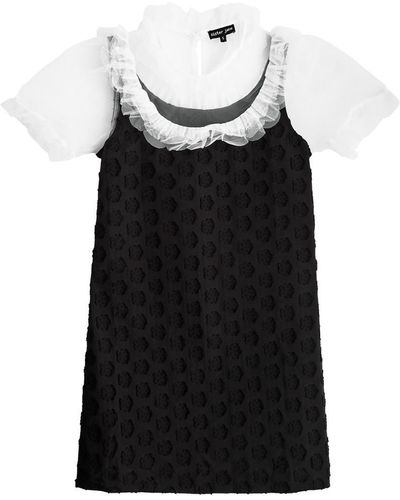 Sister Jane Mara Tulle And Floral-Jacquard Mini Dress - Black