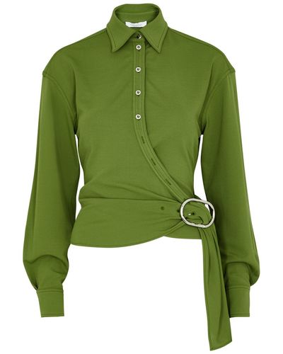 Rabanne Belted Wrap Shirt - Green