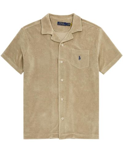Polo Ralph Lauren Spa Logo-Embroidered Terry Shirt - Natural