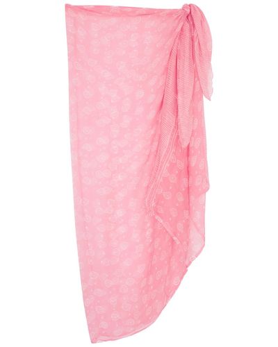 Cloe Cassandro Printed Silk-chiffon Sarong - Pink