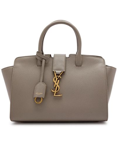 Saint Laurent Downtown Leather Top Handle Bag - Grey