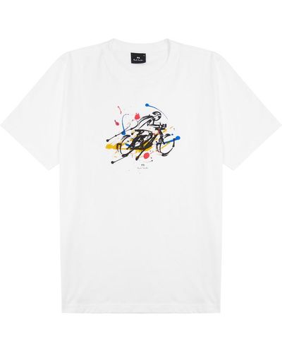 PS by Paul Smith Printed Cotton T-shirt - White