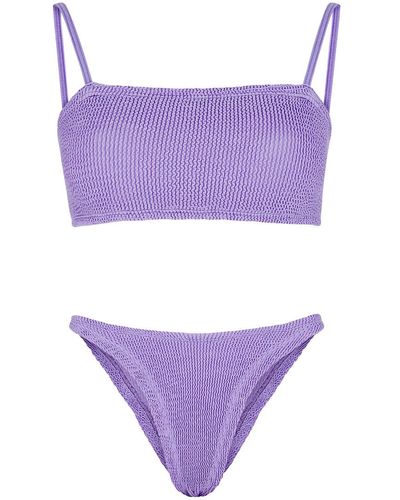Hunza G + Net Sustain Gigi Seersucker Bikini - Purple