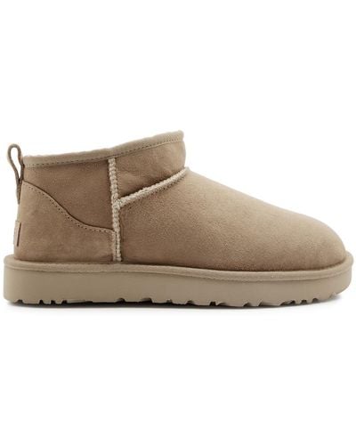 UGG Classic Ultra Mini Suede Ankle Boots - Brown