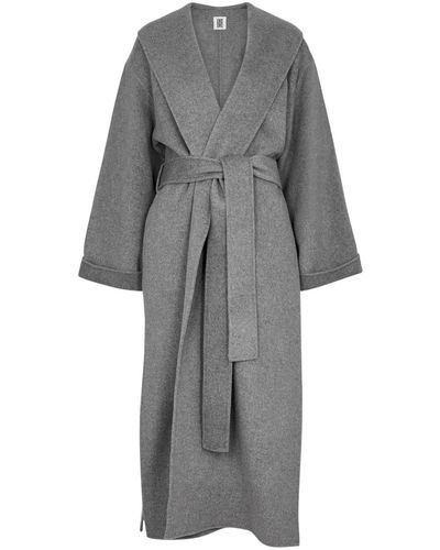 By Malene Birger Trullem Belted Wool Coat - Gray