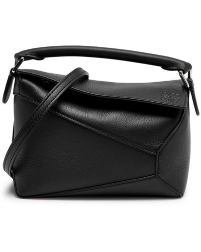 Loewe Puzzle Mini Leather Cross-body Bag - Black