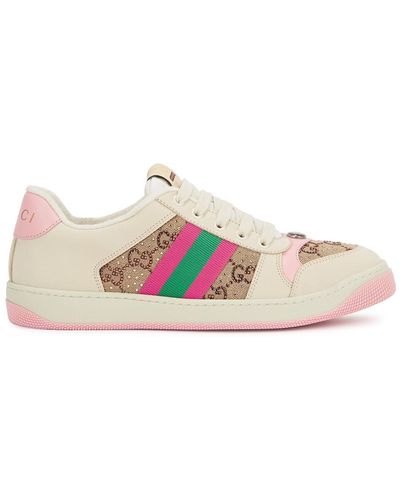 Gucci Screener gg-panelled Leather Trainers - White
