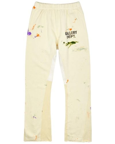 GALLERY DEPT. Painted Logo-print Cotton Joggers - Natural