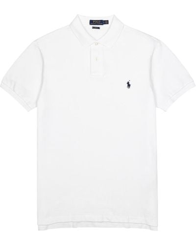 Polo Ralph Lauren Slim Piqué-Cotton Polo Shirt - White