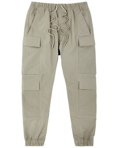 Rick Owens Mastodon Stretch-Cotton Cargo Trousers - Grey