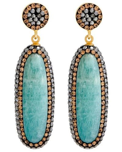 SORU Amazonite 18Kt-Plated Drop Earrings - Blue