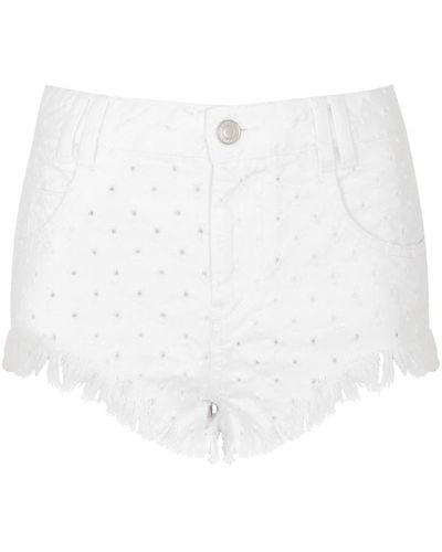 Isabel Marant Aneida Distressed Denim Shorts - White
