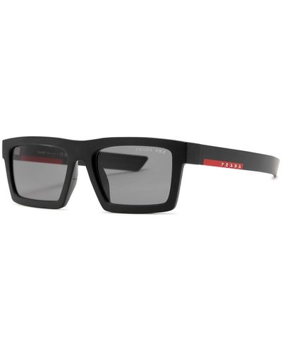 Prada Linea Rossa Rectangle-frame Sunglasses - Black