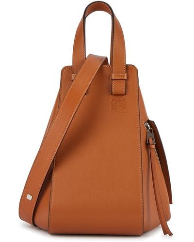 Loewe Hammock Small Leather Shoulder Bag - Brown
