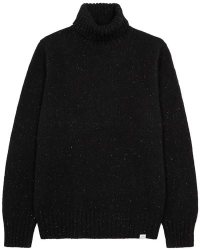 Les Deux Gary Roll-neck Stretch-wool Sweater - Black