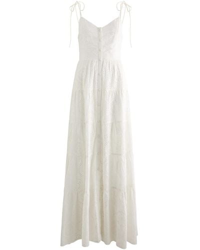 Alice + Olivia Shantella Broderie Anglaise Cotton Maxi Dress - White