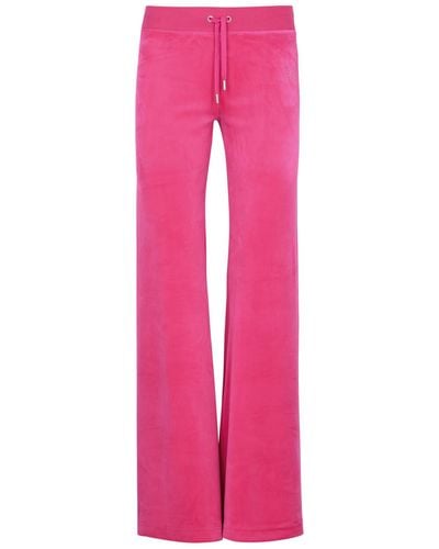 Juicy Couture Scatter Logo-embellished Velour Joggers - Pink