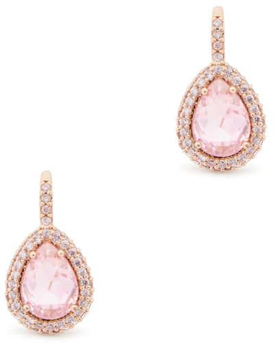 Kate Spade Halo Crystal-Embellished Drop Earrings - Pink