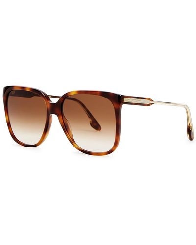 Victoria Beckham Tortoiseshell Square-Frame, Sunglasses - Brown