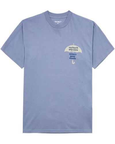 Carhartt Covers Printed Cotton T-Shirt - Blue