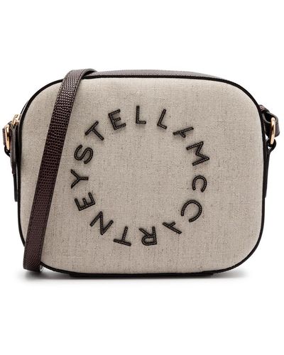 Stella McCartney Stella Logo Panelled Canvas Camera Bag - Grey