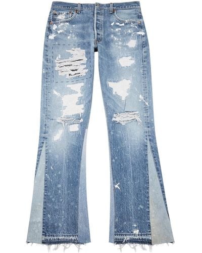 GALLERY DEPT. Indiana Blue Distressed Flared-leg Jeans