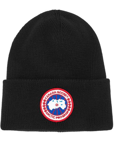 Canada Goose Arctic Disc Ribbed Wool Beanie - Black
