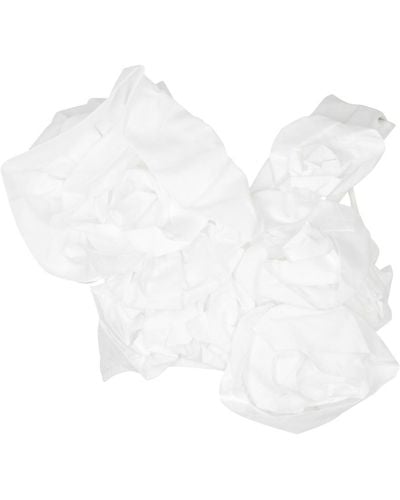 Simone Rocha Floral-appliquéd Cropped Cotton Top - White