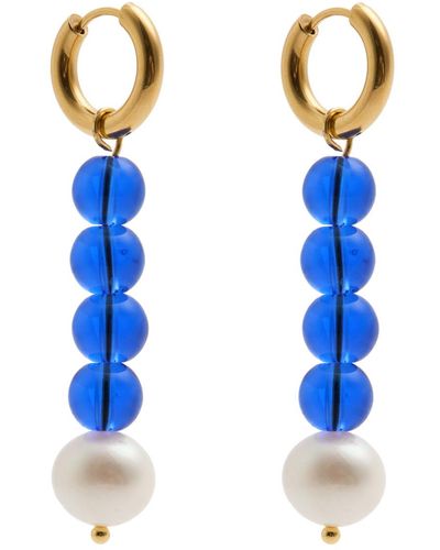 SANDRALEXANDRA Lazzo 18Kt-Plated Hoop Earrings - Blue
