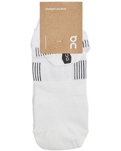 On Shoes On Ultralight Low Stretch-jersey Trainer Socks - White