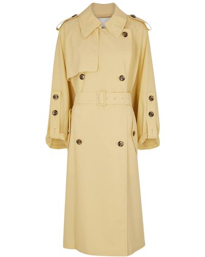 3.1 Phillip Lim Yellow Double-breasted Cotton-blend Trench Coat - Natural