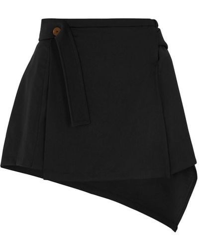 Vivienne Westwood Meghan Draped Wool Mini Skirt - Black