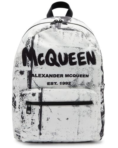 Alexander McQueen Metropolitan Printed Nylon Backpack - Gray