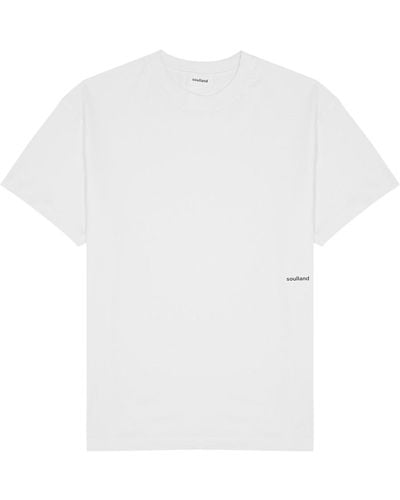 Soulland Ash Logo-Print Cotton T-Shirt - White