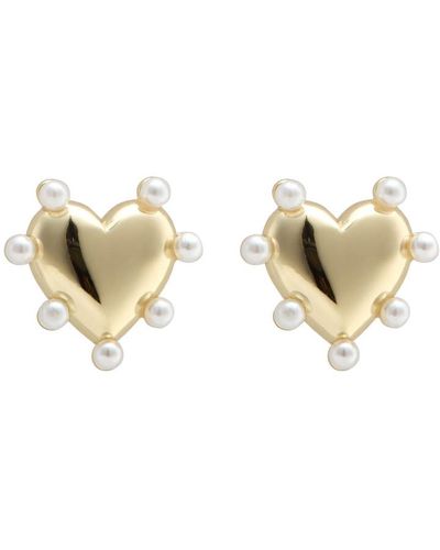 Daisy London Heart 18Kt-Plated Stud Earrings - Metallic