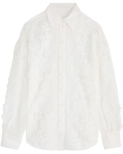 Zimmermann Halliday Lace-Panelled Ramie Shirt - White