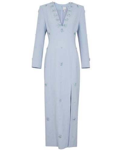 Huishan Zhang Aurore Crystal-embellished Maxi Dress - Blue