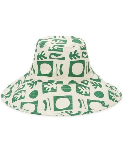 Lack of Color Holiday Printed Canvas Bucket Hat - Green