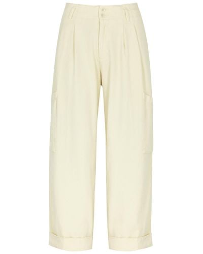 YMC Grease Barrel-leg Stretch-cotton Trousers - Natural
