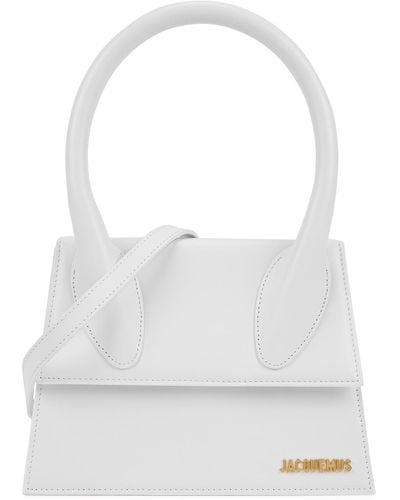 Jacquemus Le Grand Chiquito Leather Handle Bag, Top Handle Bag - White