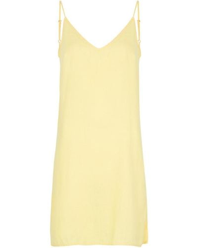 Desmond & Dempsey Linen Night Dress - Yellow