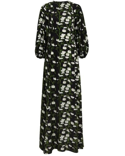 BERNADETTE Daisy Floral-print Silk Maxi Dress - Black