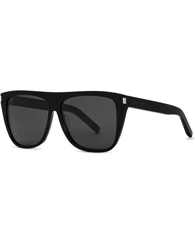 Saint Laurent D-Frame Sunglasses, Sunglasses, Charcoal Lenses - Black