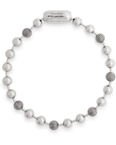Marc Jacobs The Monogram Ball Chain Necklace - White
