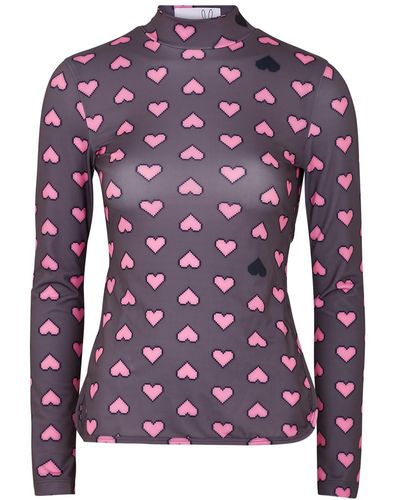 Natasha Zinko Grey Heart-print Stretch-jersey Top