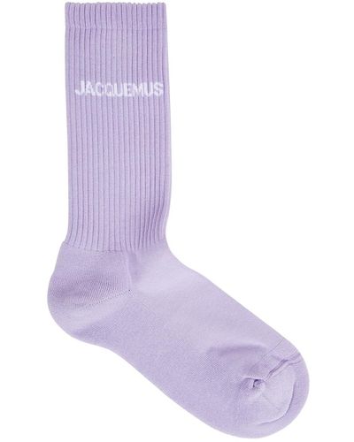 Jacquemus Les Chaussettes Logo Cotton-Blend Socks - Purple
