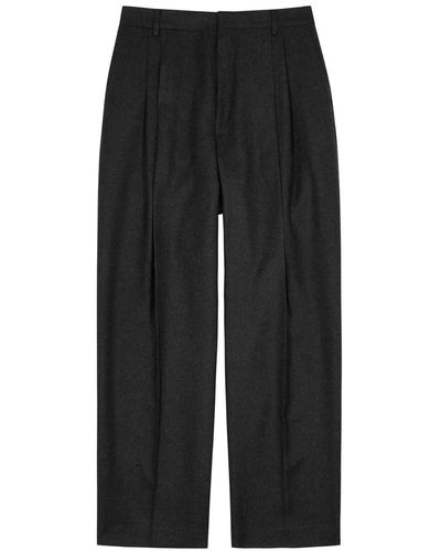 Dries Van Noten Phoenix Tapered Wool Trousers in Black for Men