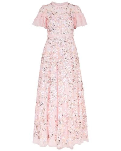Needle & Thread Dream Garland Sequin-embellished Tulle Gown - Pink