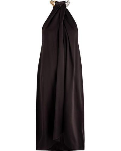 Stella McCartney Chain-Embellished Satin Dress - Black