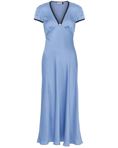 RIXO London Clarice Leopard-print Satin Night Dress - Blue